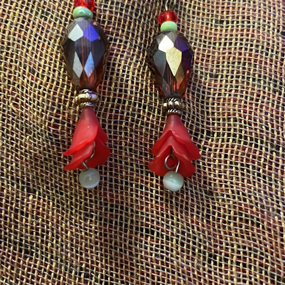 Handmade Jewelry Luminous Blooms Collection Earrings w New & Upcycled Beads - Picture 2 of 4